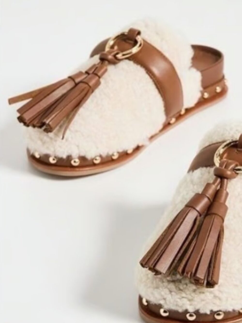ULLA JOHNSON Ruby Shearling Slide in Cream 7.5 $695 - Picture 3 of 4